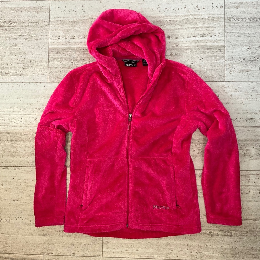 Marmot Osito women’s XL silken fleece Pink hooded jacket coat